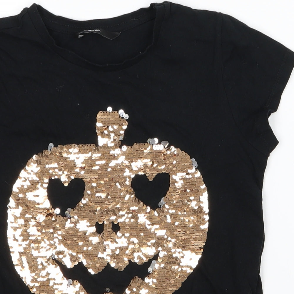 George Girls Black   Basic T-Shirt Size 9-10 Years  - Pumpkin