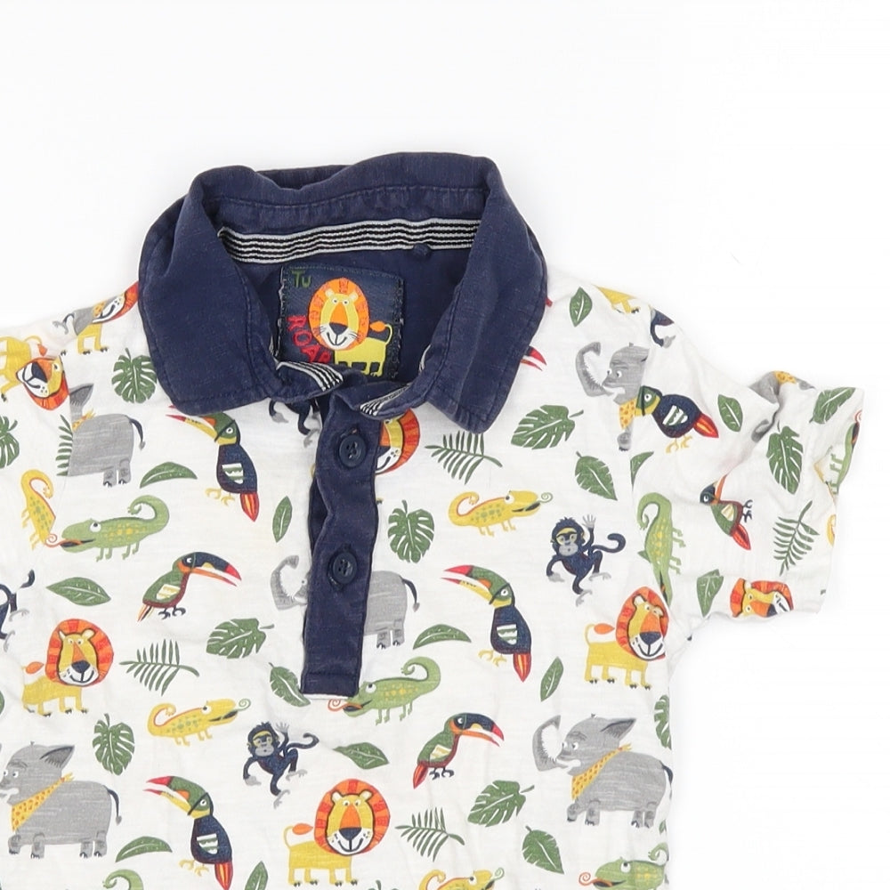 TU Boys White   Basic Polo Size 12-18 Months
