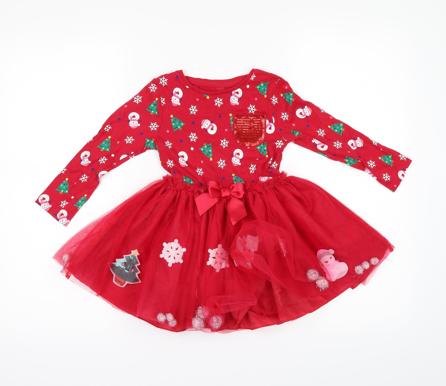 F&F Girls Red   Fit & Flare  Size 3-4 Years