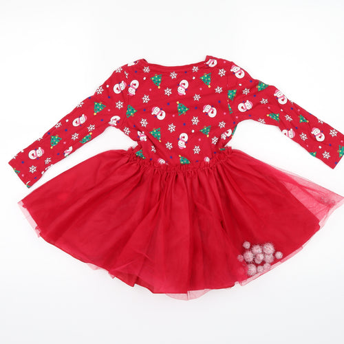 F&F Girls Red   Fit & Flare  Size 3-4 Years