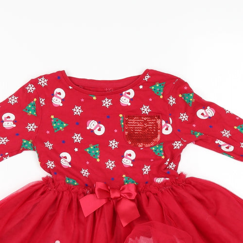 F&F Girls Red   Fit & Flare  Size 3-4 Years