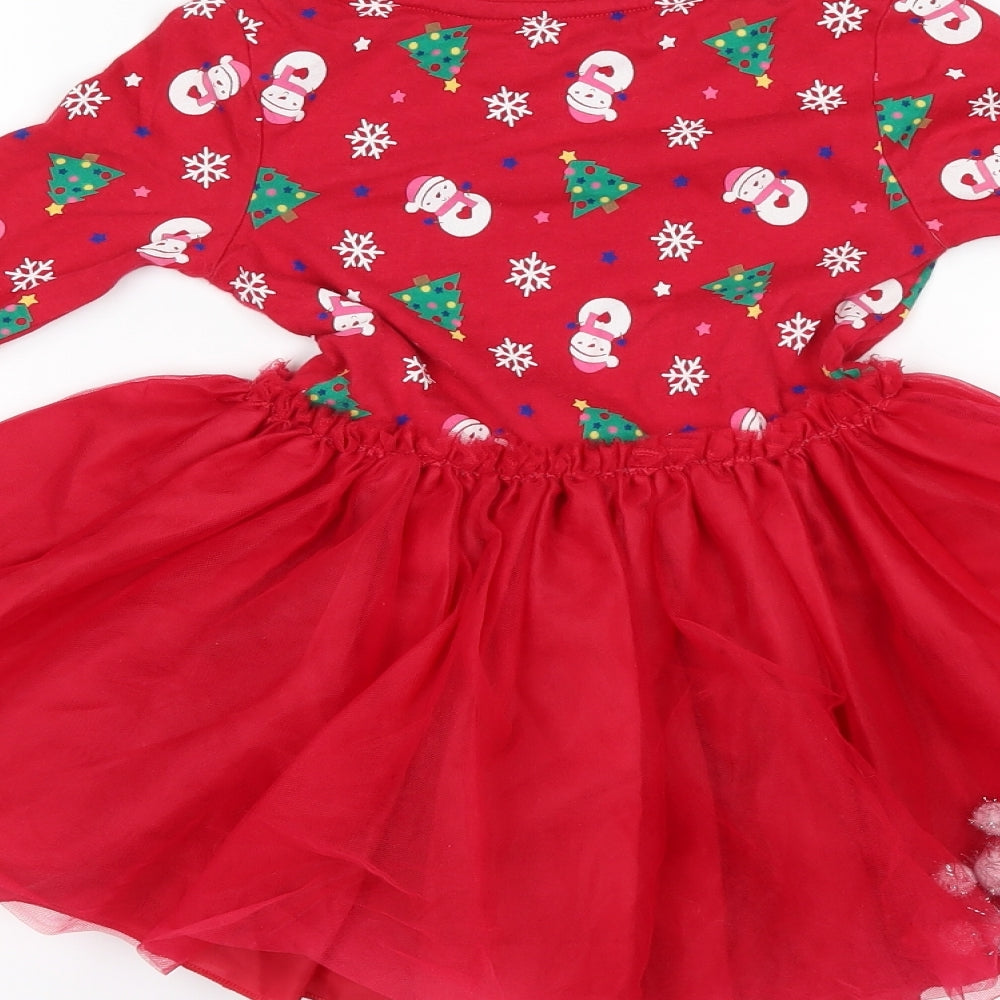 F&F Girls Red   Fit & Flare  Size 3-4 Years