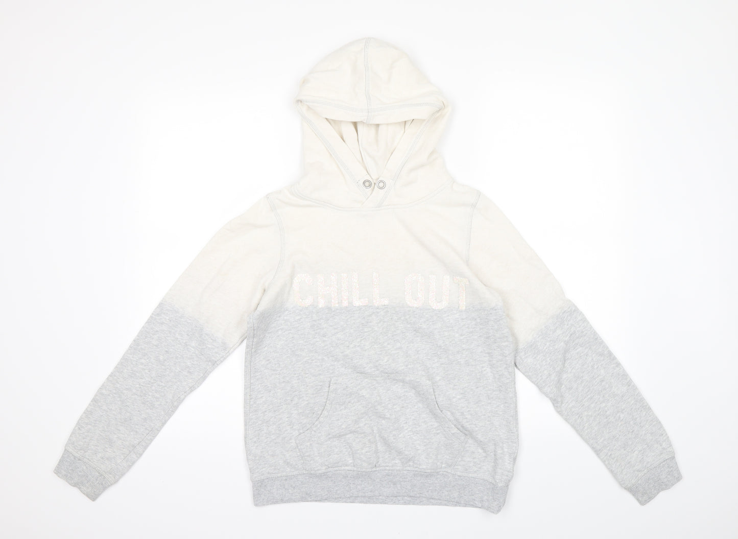 H&M Girls Grey   Pullover Hoodie Size 12-13 Years