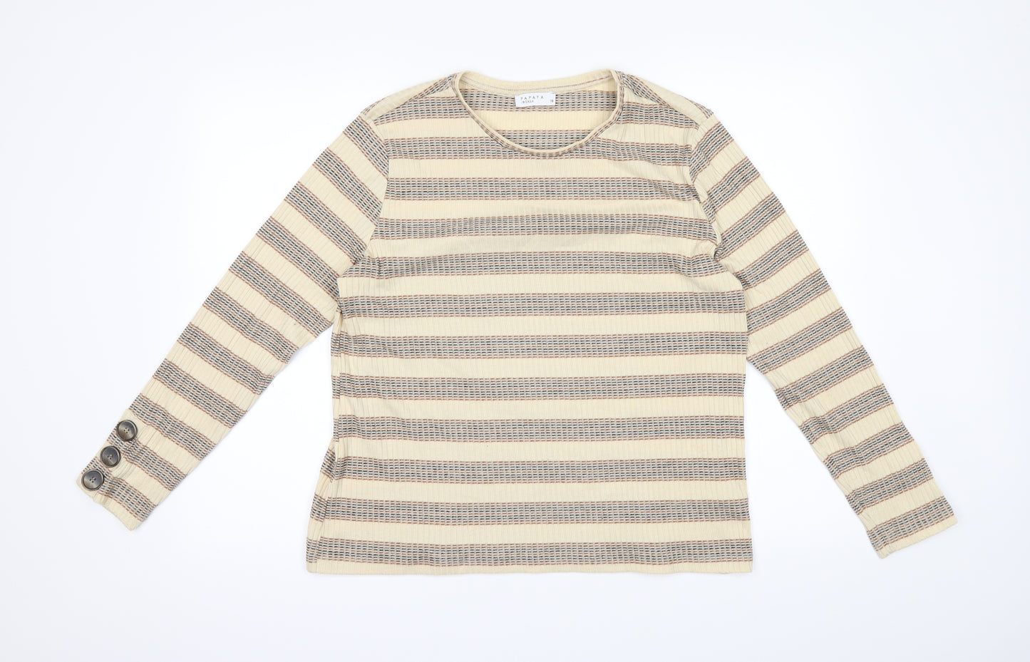 Papaya Womens Beige Striped  Pullover Jumper Size 18