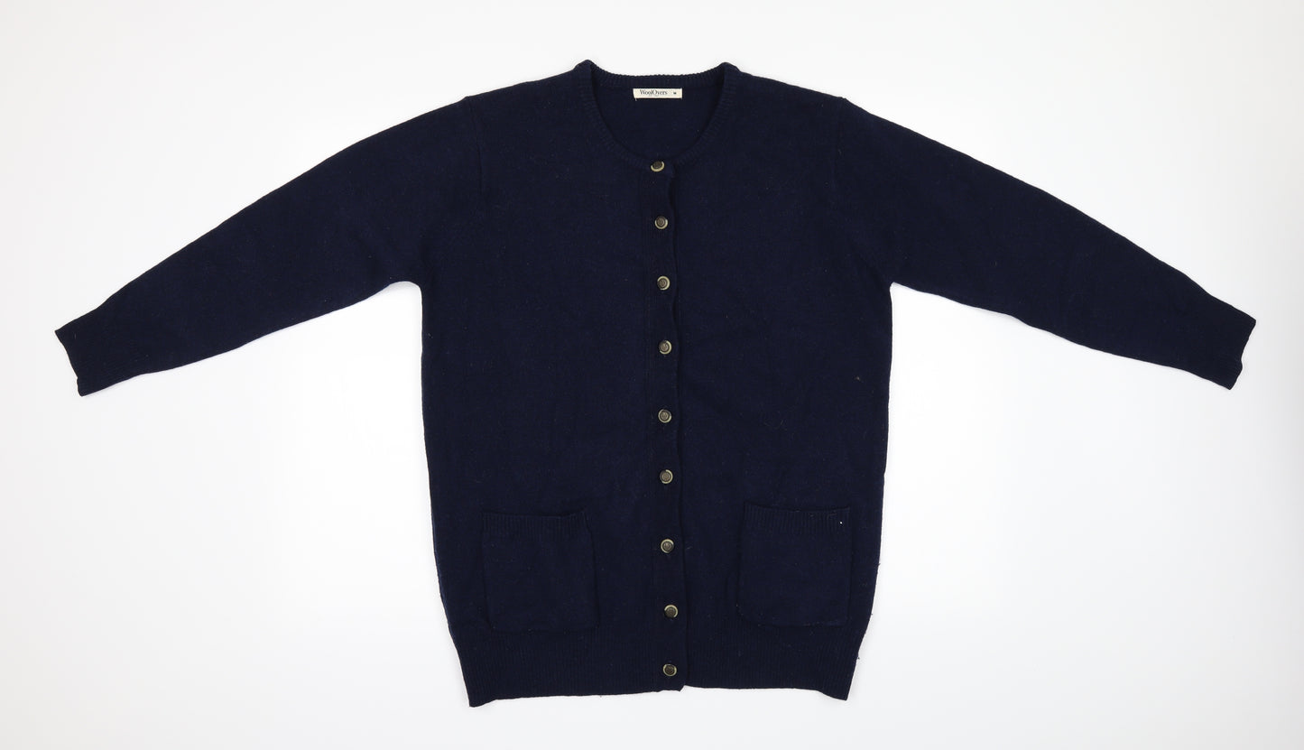 Woolovers Womens Blue   Cardigan Jumper Size M