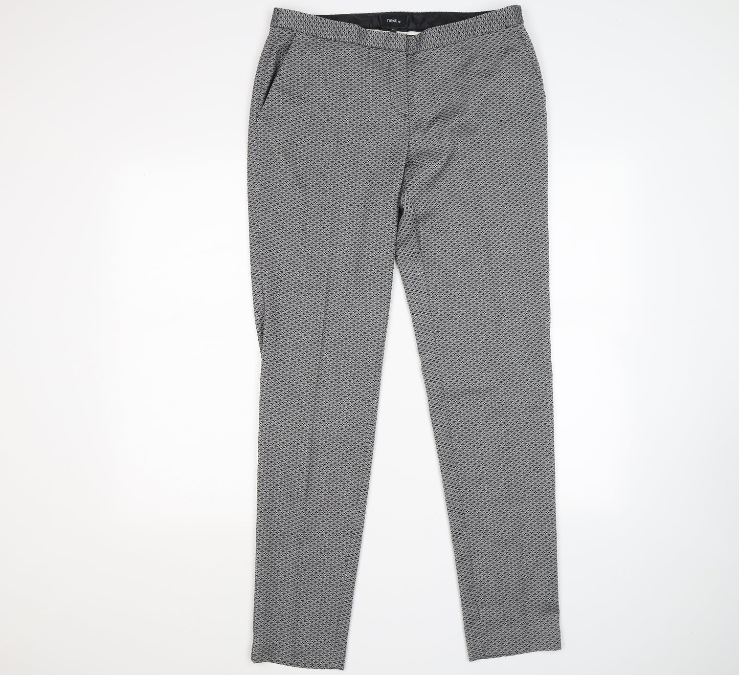 NEXT Womens Green Geometric  Trousers  Size 12 L31 in - work office formal