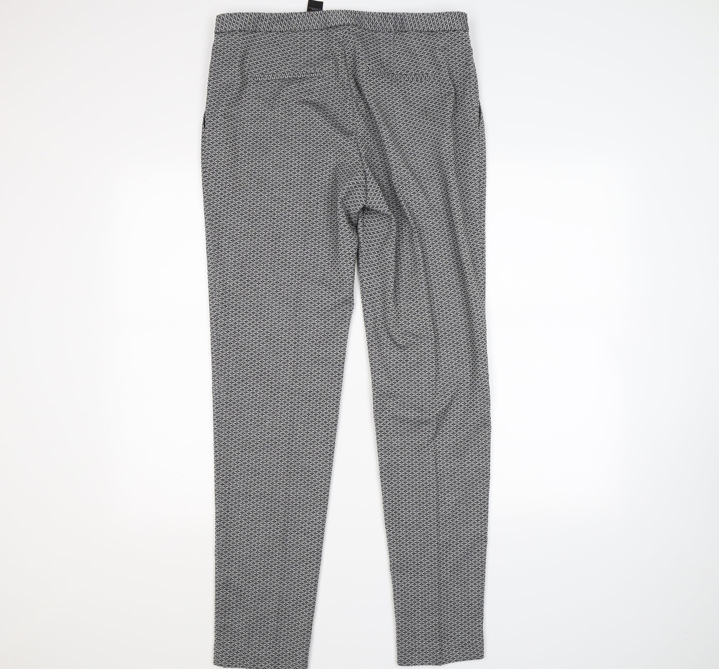 NEXT Womens Green Geometric  Trousers  Size 12 L31 in - work office formal