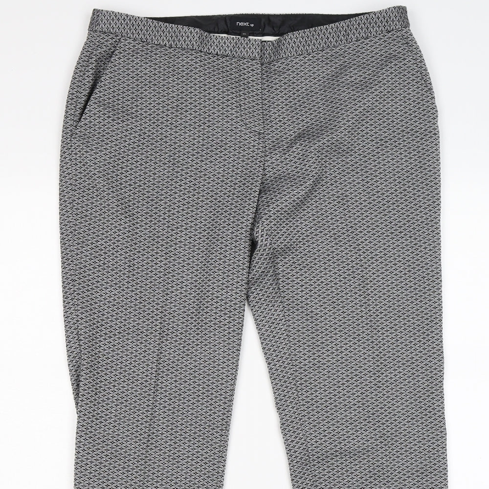 NEXT Womens Green Geometric  Trousers  Size 12 L31 in - work office formal