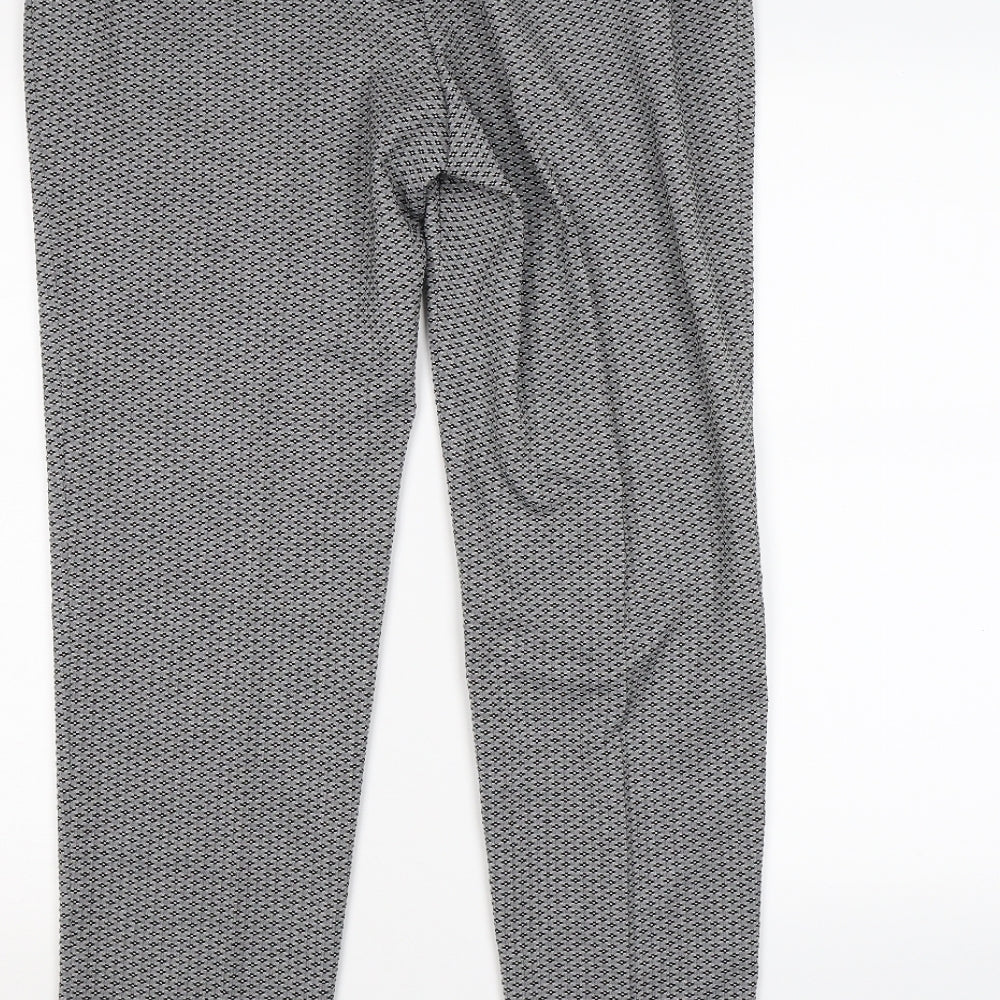 NEXT Womens Green Geometric  Trousers  Size 12 L31 in - work office formal