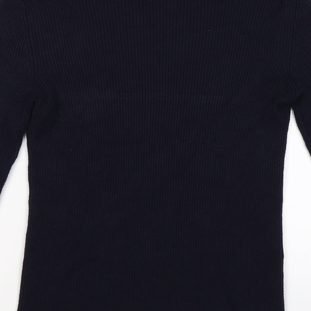 Marks and Spencer Womens Blue Striped Knit Pullover Jumper Size 10