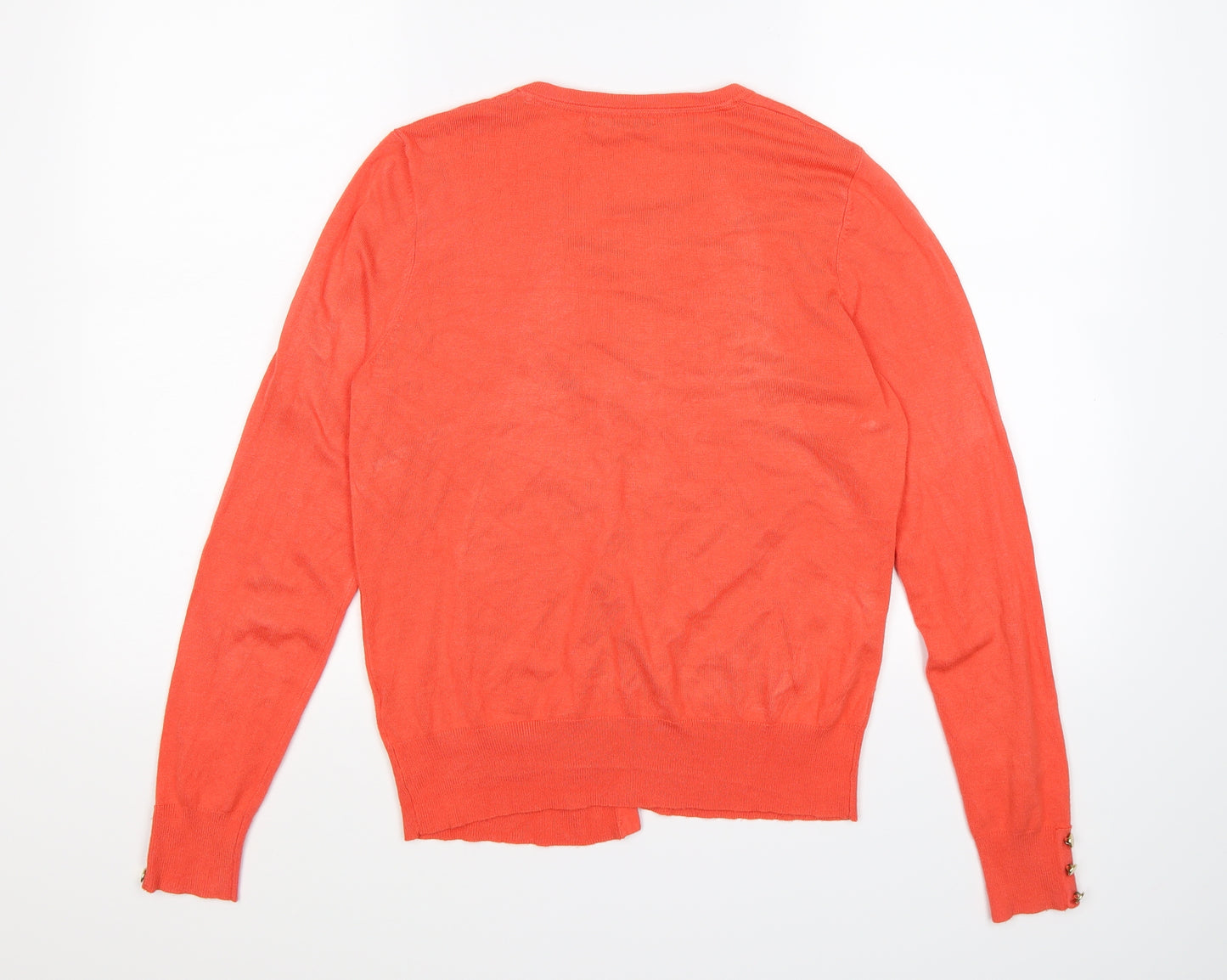 TU Womens Orange  Knit Cardigan Jumper Size 12