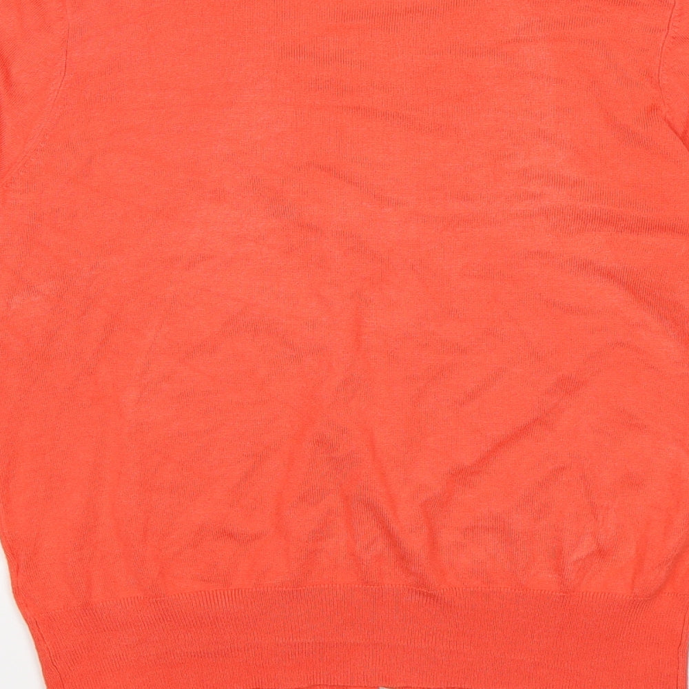 TU Womens Orange  Knit Cardigan Jumper Size 12