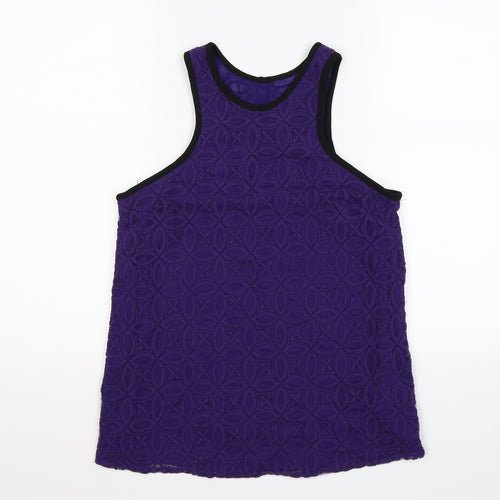 NEXT Womens Purple Floral Lace Basic Tank Size 12