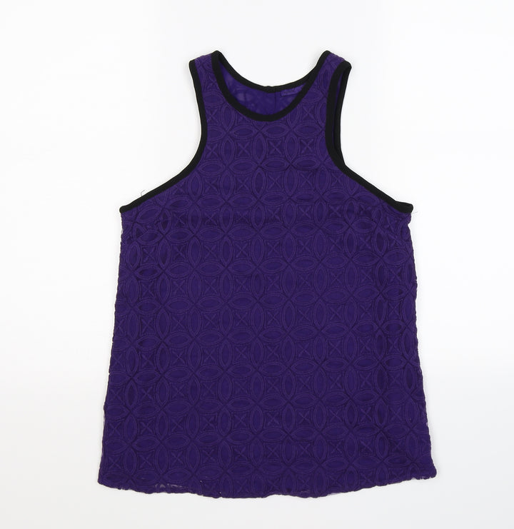 NEXT Womens Purple Floral Lace Basic Tank Size 12