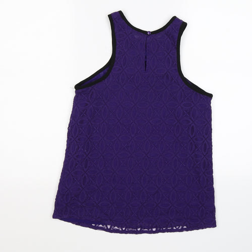 NEXT Womens Purple Floral Lace Basic Tank Size 12