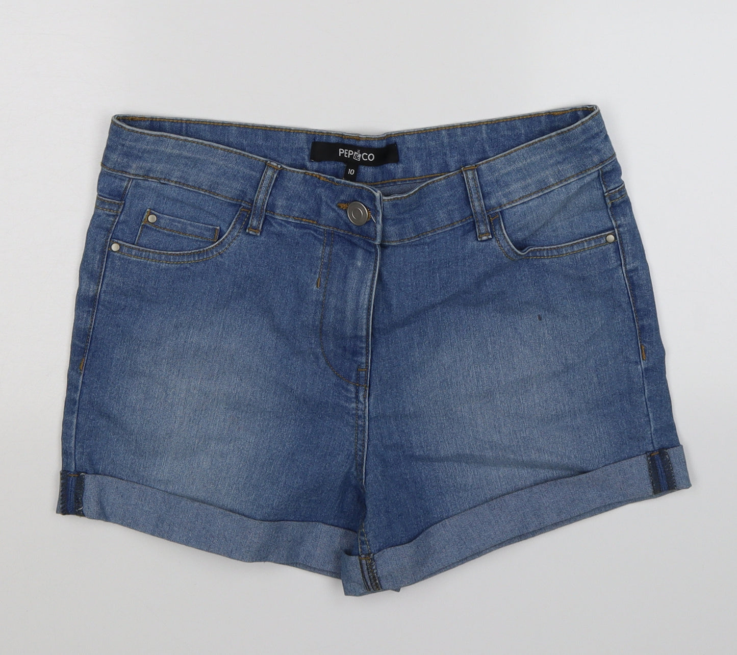 PEP & cO Womens Black  Denim Cut-Off Shorts Size 10