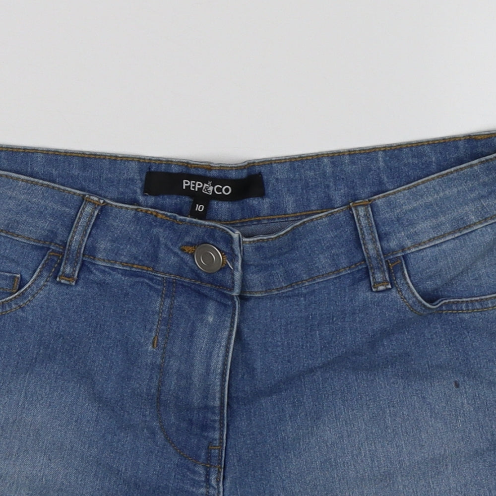 PEP & cO Womens Black  Denim Cut-Off Shorts Size 10