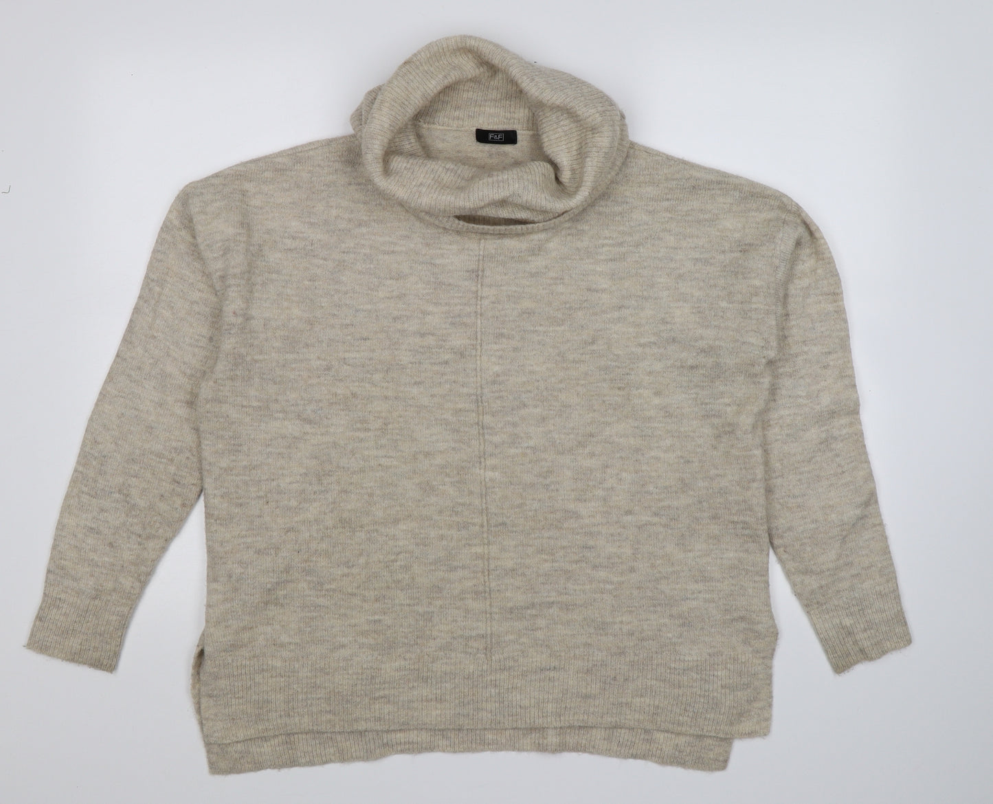 F&F Womens Beige  Knit Pullover Jumper Size L