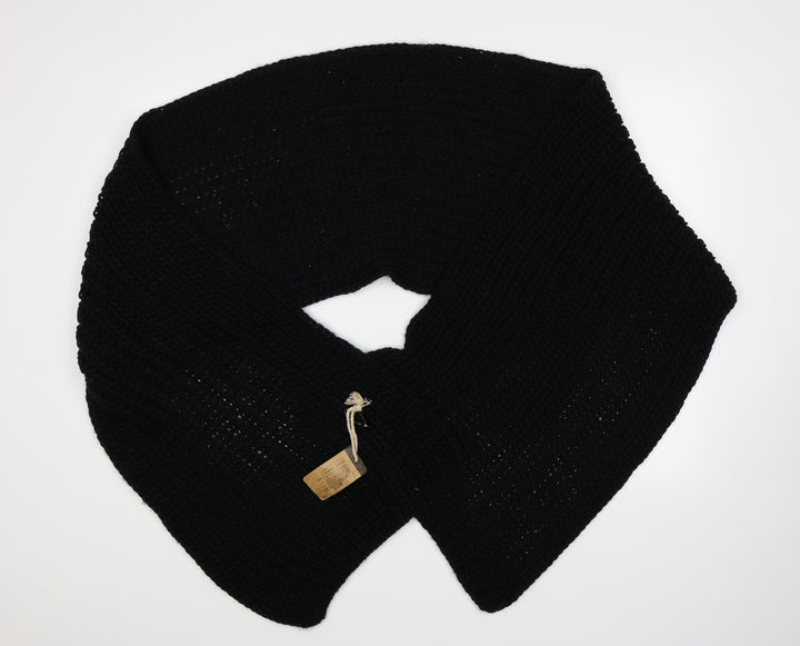 Easy Unisex Black Knit Scarf One Size