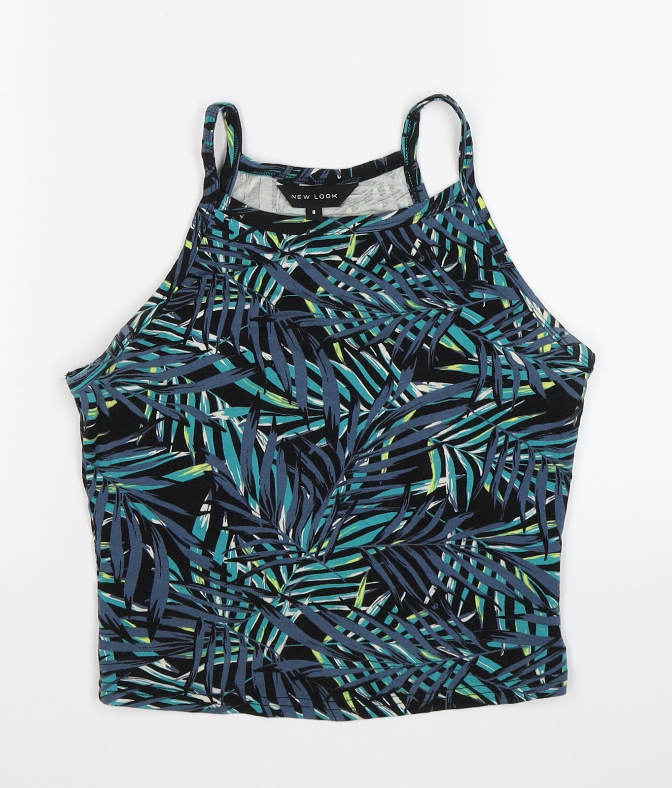 New Look Womens Green Floral  Basic Tank Size 8  - Leaves