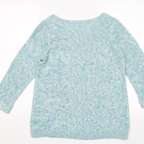 Wallis Womens Blue Striped Knit Pullover Jumper Size 2