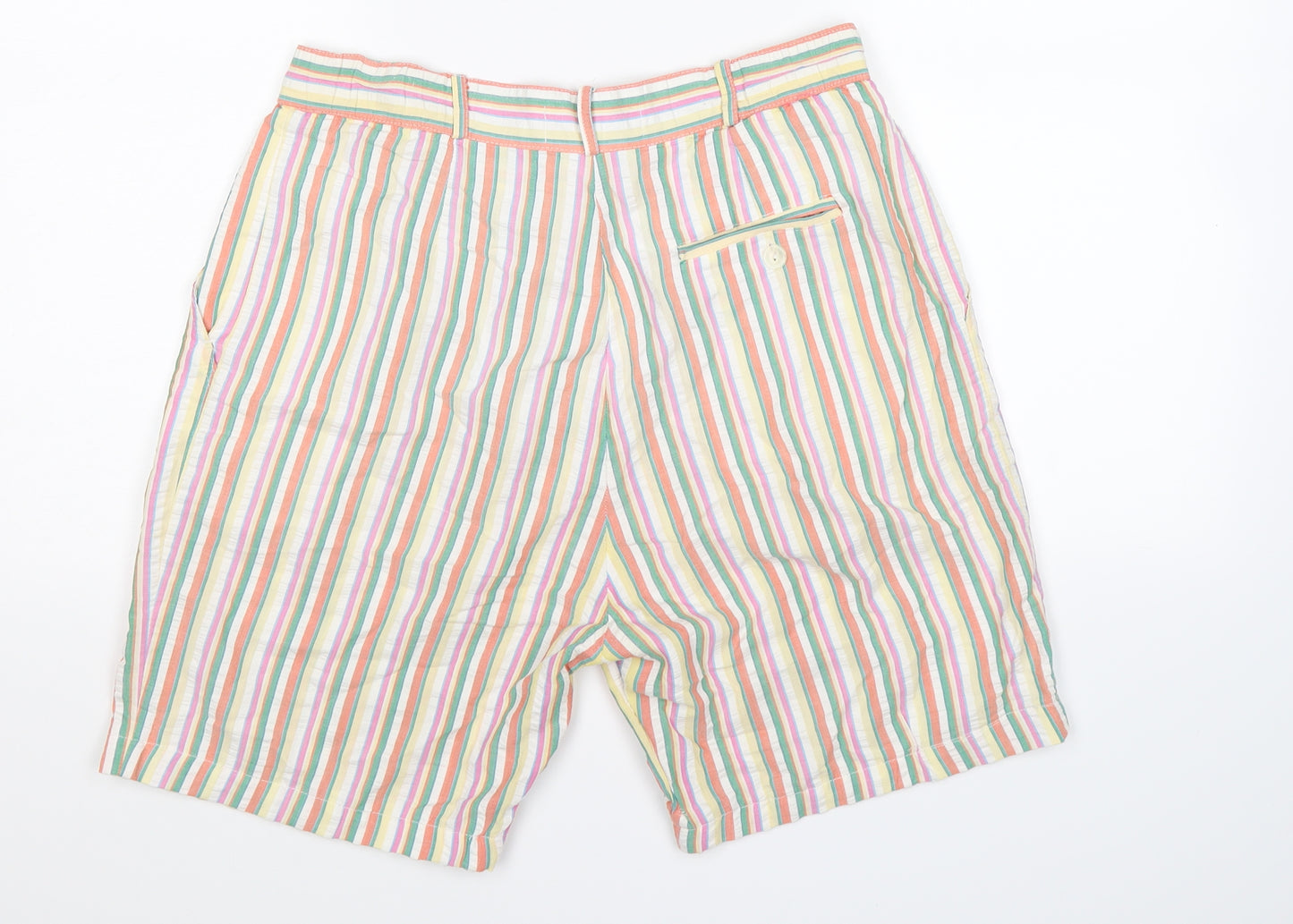 Alice Collins Womens Beige Striped  Bermuda Shorts Size 12
