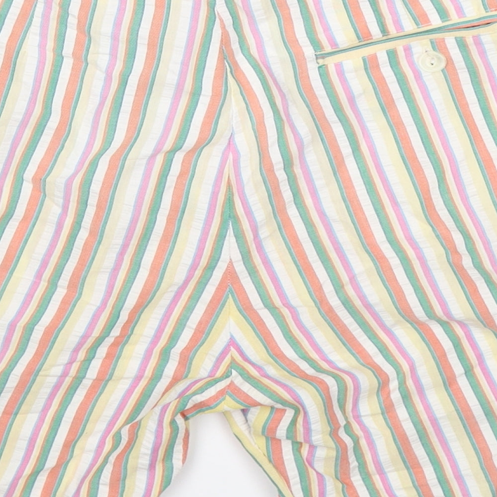 Alice Collins Womens Beige Striped  Bermuda Shorts Size 12