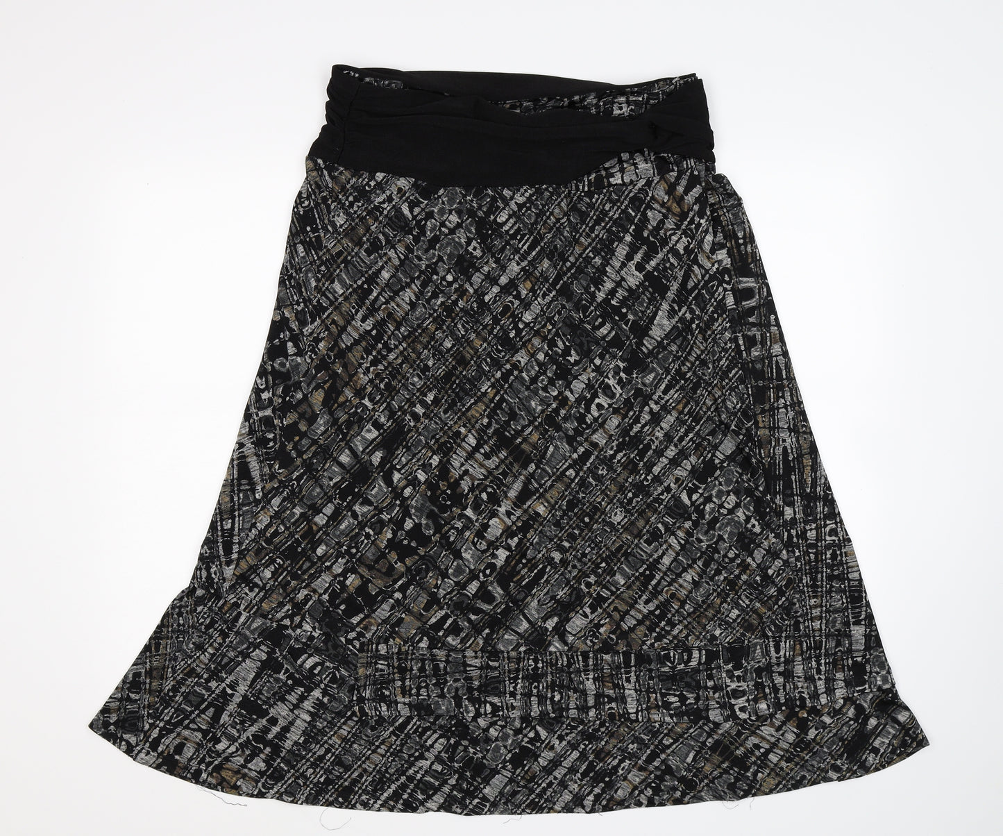 Per Una Womens Black Geometric  Flare Skirt Size 14