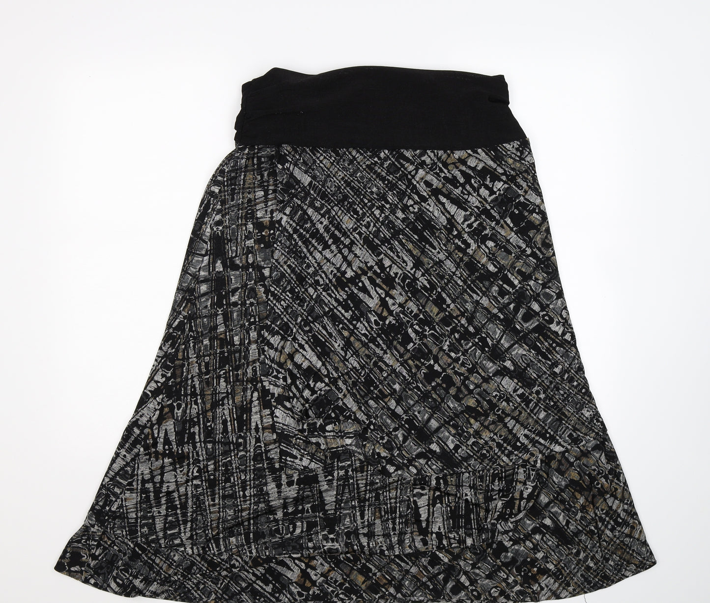 Per Una Womens Black Geometric  Flare Skirt Size 14