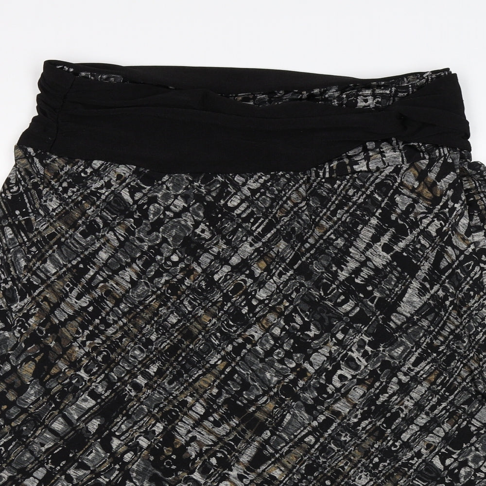 Per Una Womens Black Geometric  Flare Skirt Size 14