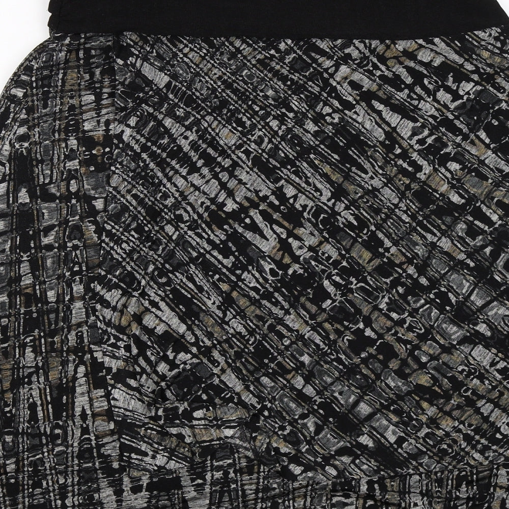 Per Una Womens Black Geometric  Flare Skirt Size 14