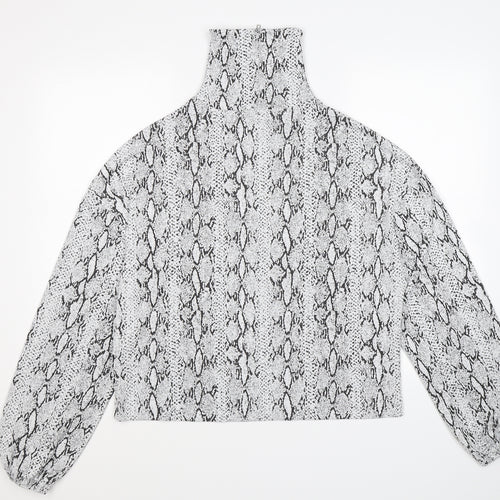 Very Womens Grey Animal Print  Pullover Jumper Size 12  - snake print