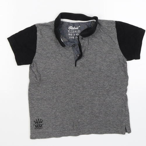 Rebel Boys Grey   Basic Polo Size 4-5 Years
