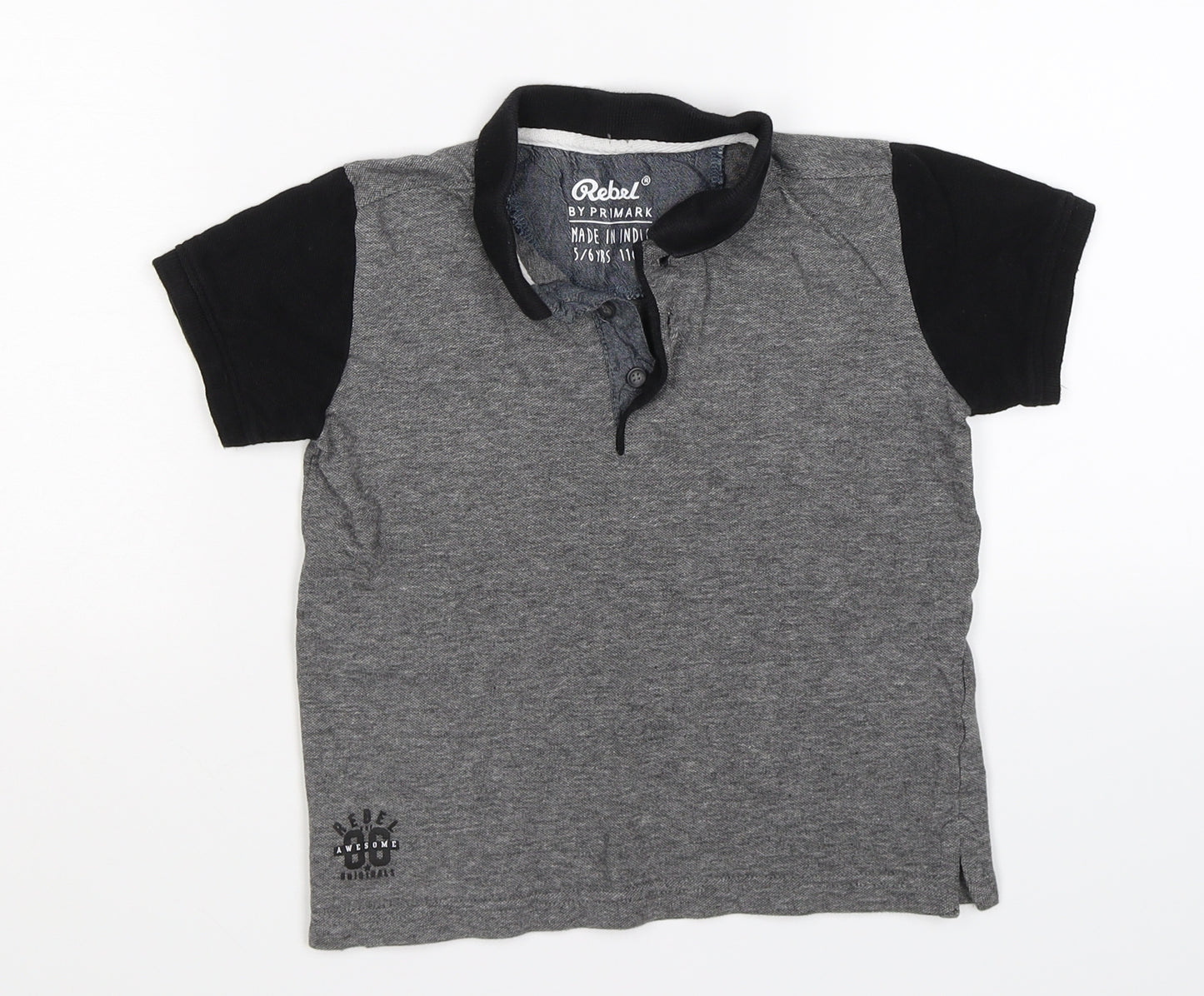 Rebel Boys Grey   Basic Polo Size 4-5 Years
