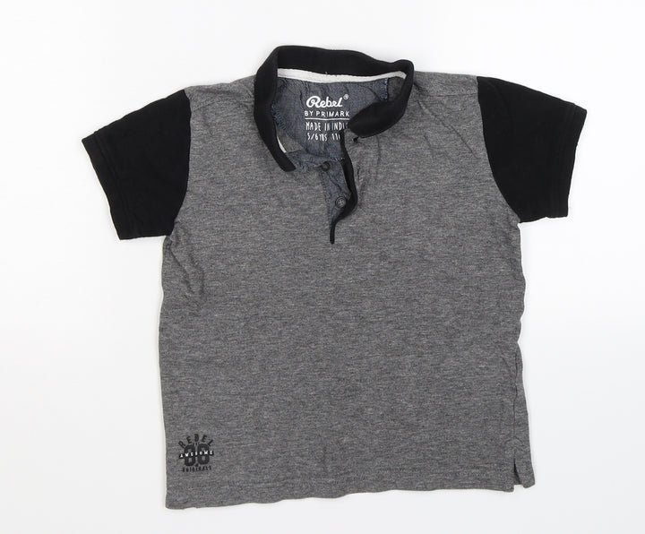 Rebel Boys Grey   Basic Polo Size 4-5 Years
