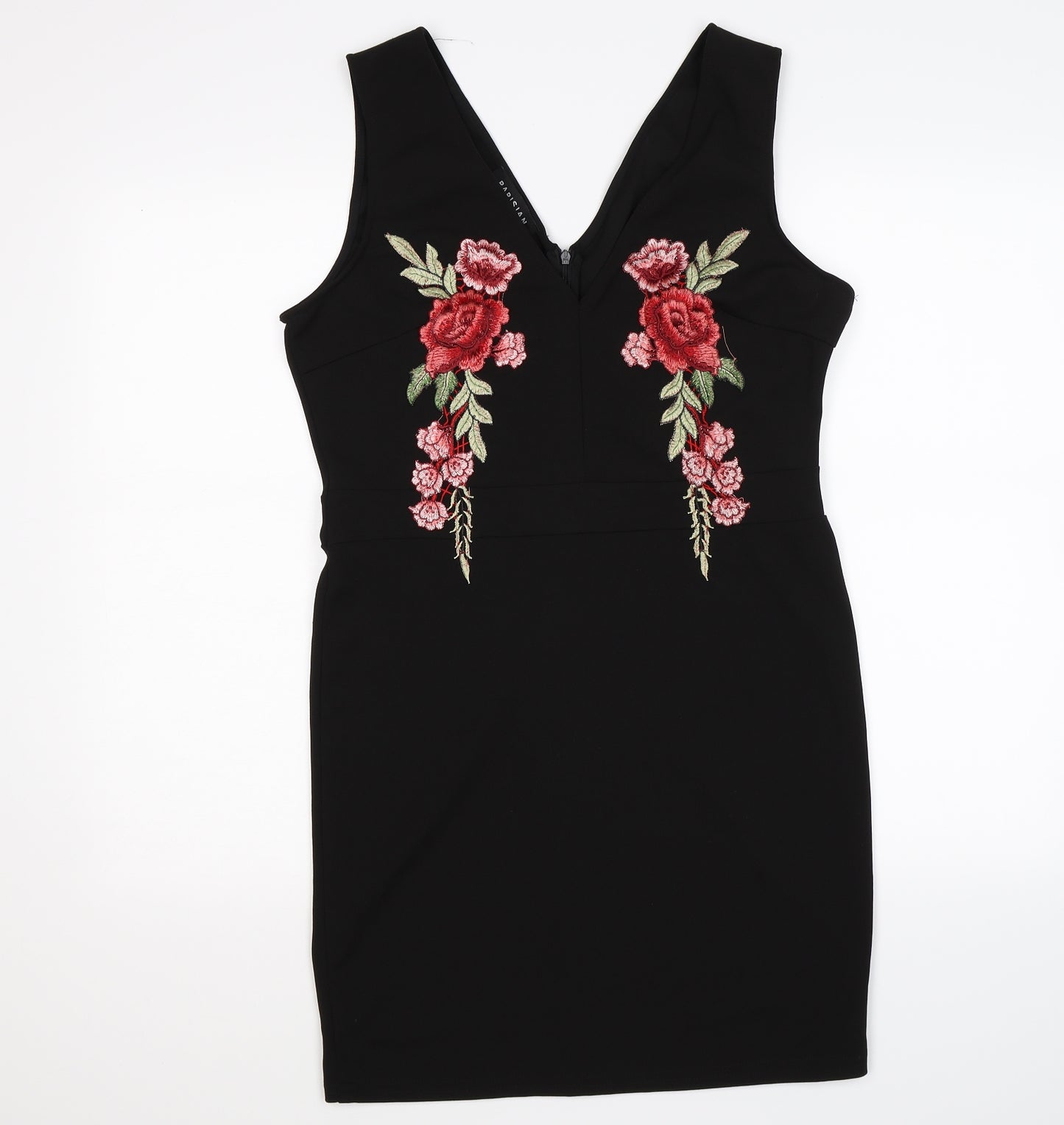 parisian Womens Black Floral  Bodycon  Size 14