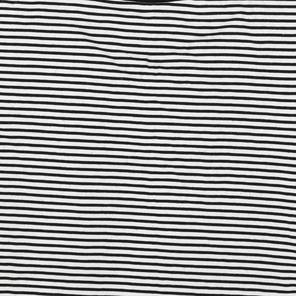 Zara Womens White Striped  Basic T-Shirt Size M