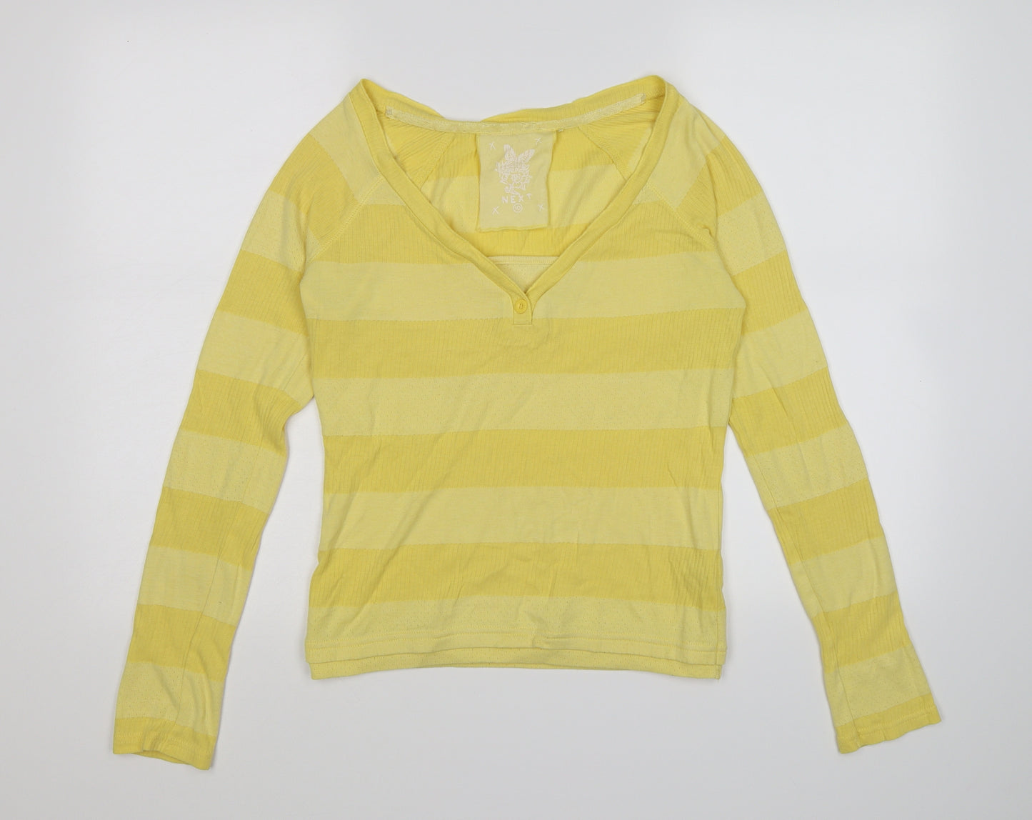 NEXT Womens Yellow Striped  Basic T-Shirt Size 10