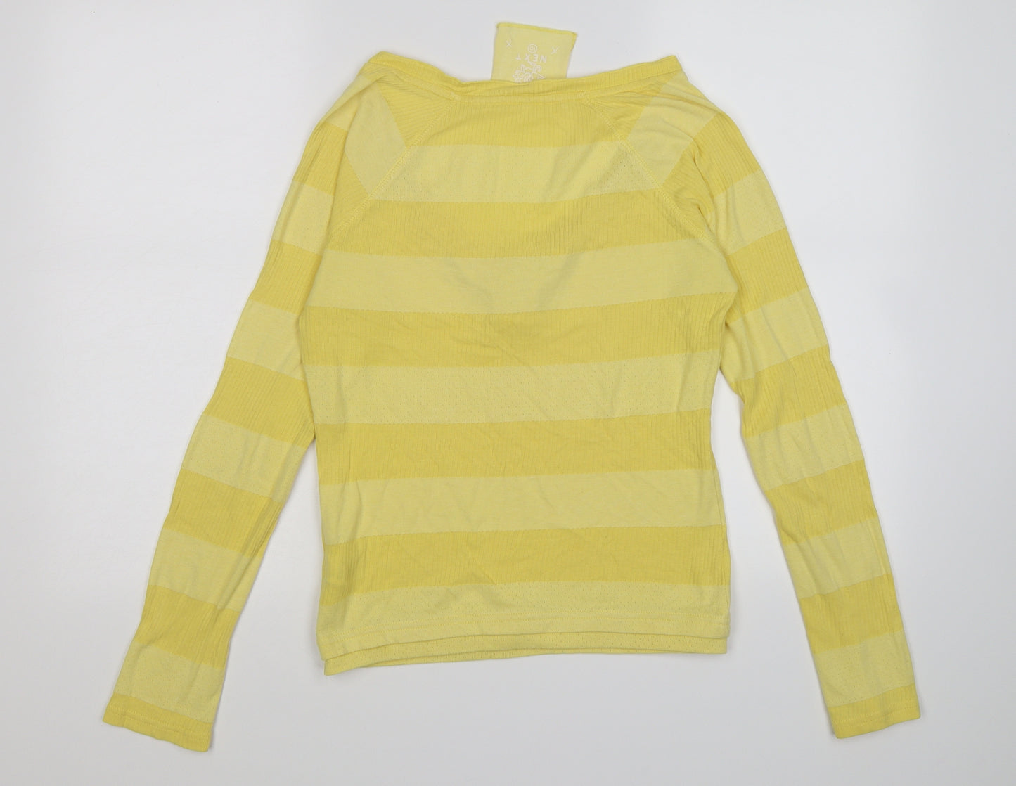 NEXT Womens Yellow Striped  Basic T-Shirt Size 10