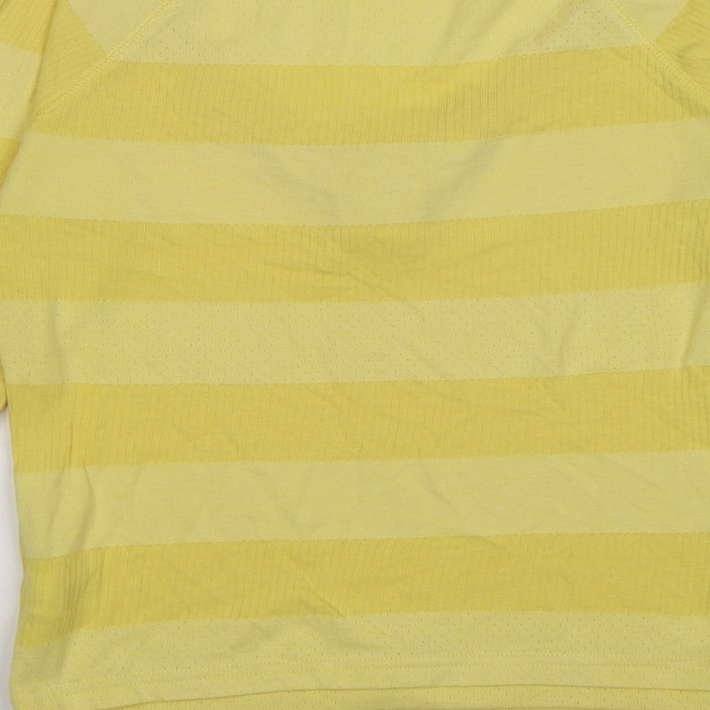 NEXT Womens Yellow Striped  Basic T-Shirt Size 10