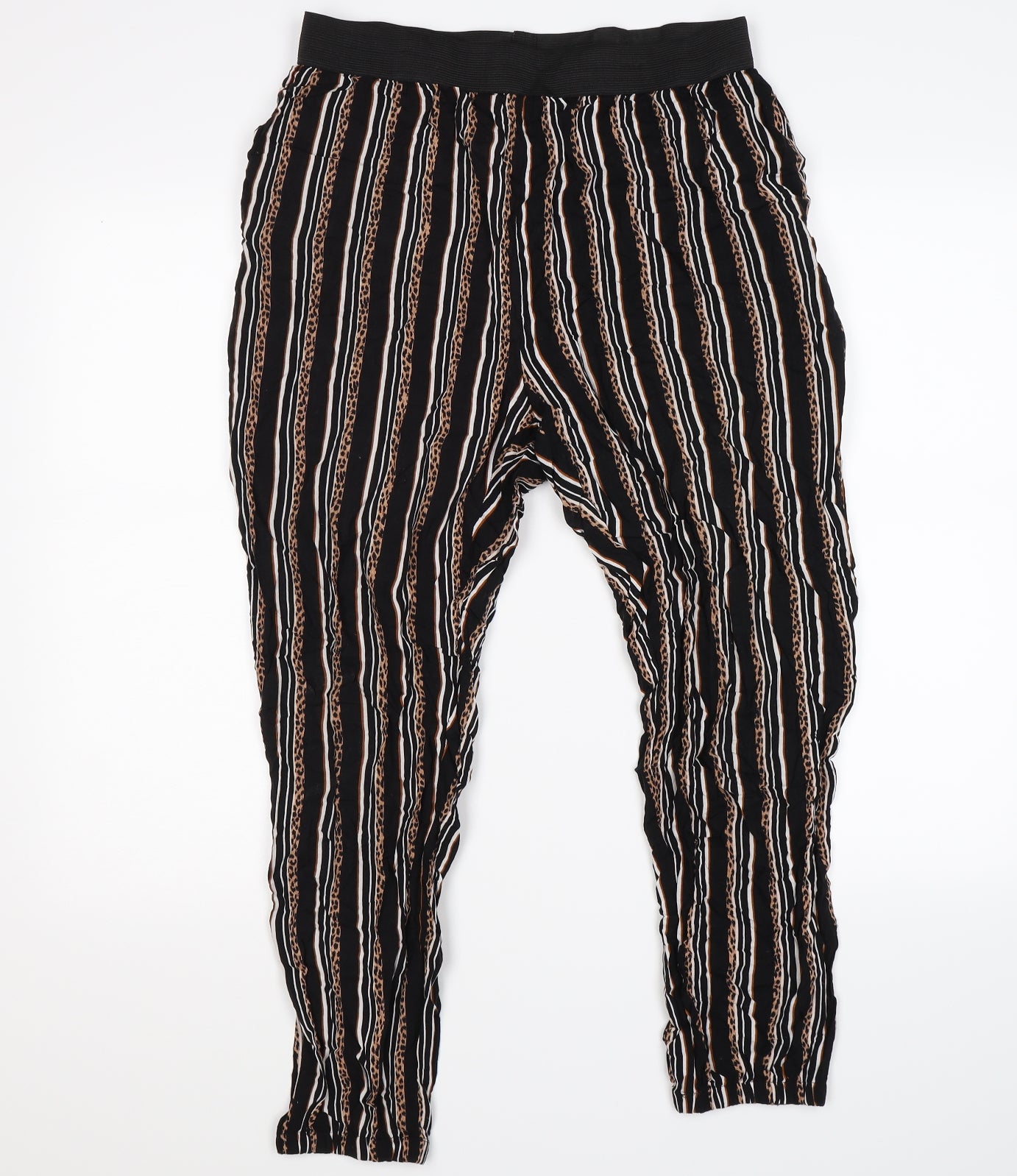 Select Womens Black Striped  Jogger Trousers Size 12 L26 in