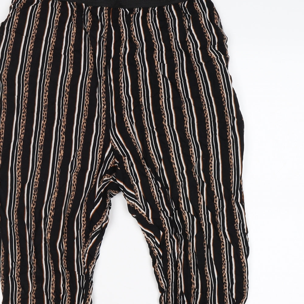Select Womens Black Striped  Jogger Trousers Size 12 L26 in