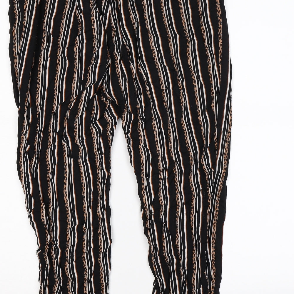 Select Womens Black Striped  Jogger Trousers Size 12 L26 in