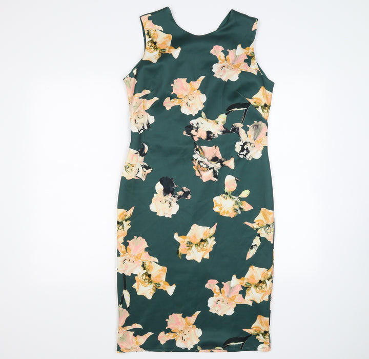 dorothy perking Womens Green Floral Bodycon Size 12