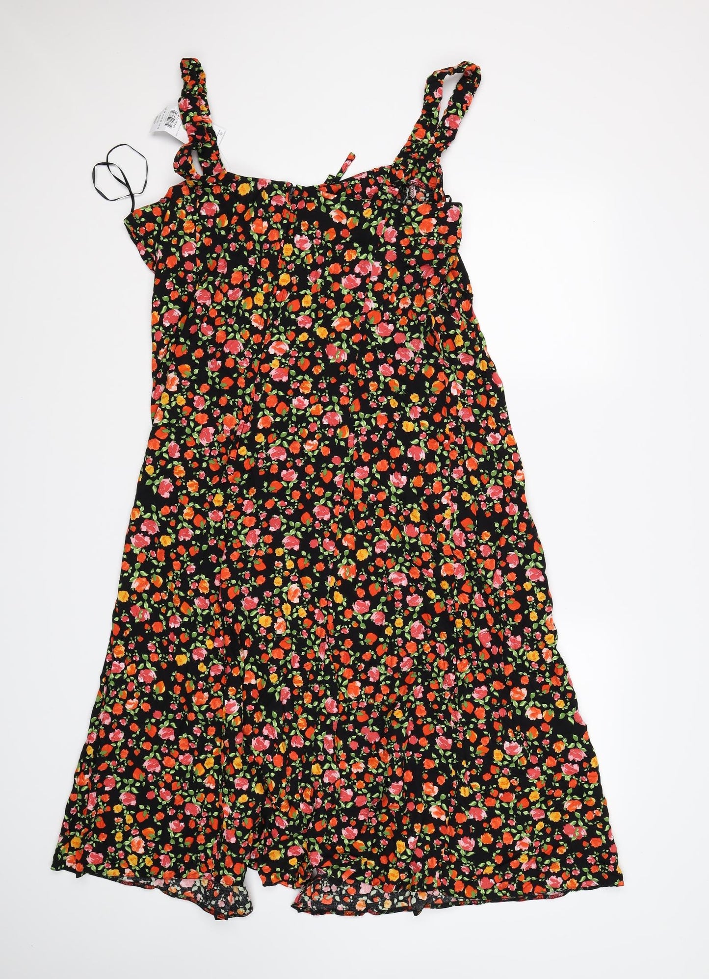 Dorothy Perkins Womens Black Floral  A-Line  Size 18
