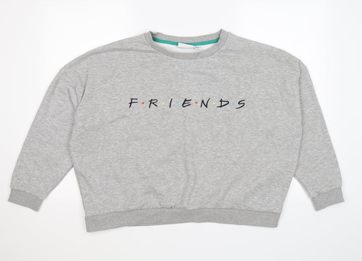 friends Womens Grey  Jersey Pullover Sweatshirt Size 14  - FRIENDS. Cropped