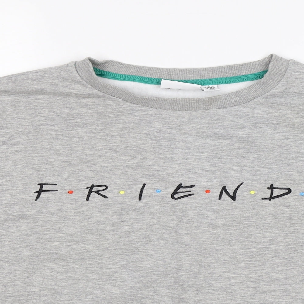 friends Womens Grey  Jersey Pullover Sweatshirt Size 14  - FRIENDS. Cropped