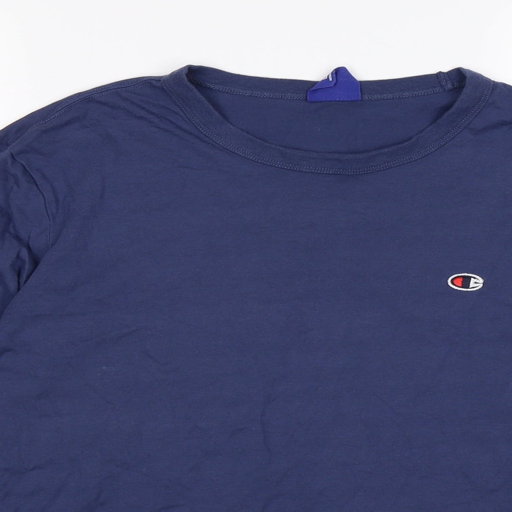 Champion Mens Blue    T-Shirt Size L