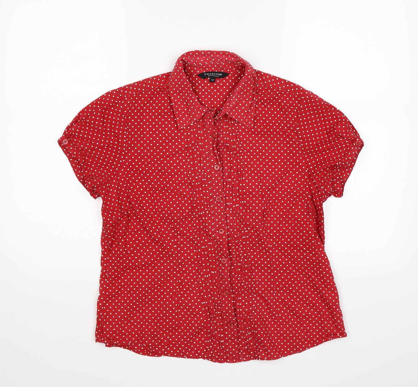 Debenhams Womens Red Polka Dot  Basic Blouse Size 12