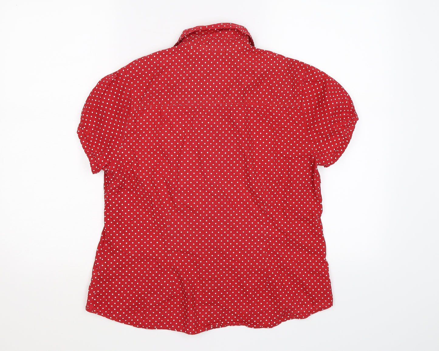 Debenhams Womens Red Polka Dot  Basic Blouse Size 12